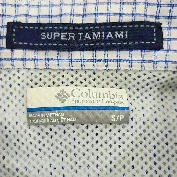 Columbia PFG Omnishade Super Tamiami, Checkered Blue/white, Men's Small - Picture 4 of 9